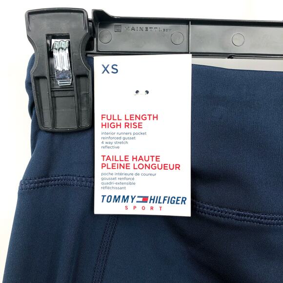 TOMMY HILFIGER SPORT Full Length Athletic Leggings XS Navy Blue High Rise NWT - Picture 9 of 9